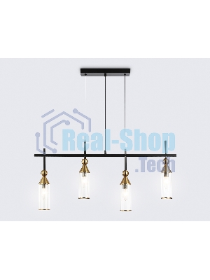 Светильник Ambrella light LH55254/4 BK/BS/CL черный/латунь/прозрачный E14*4 max 40W 845*65*1150