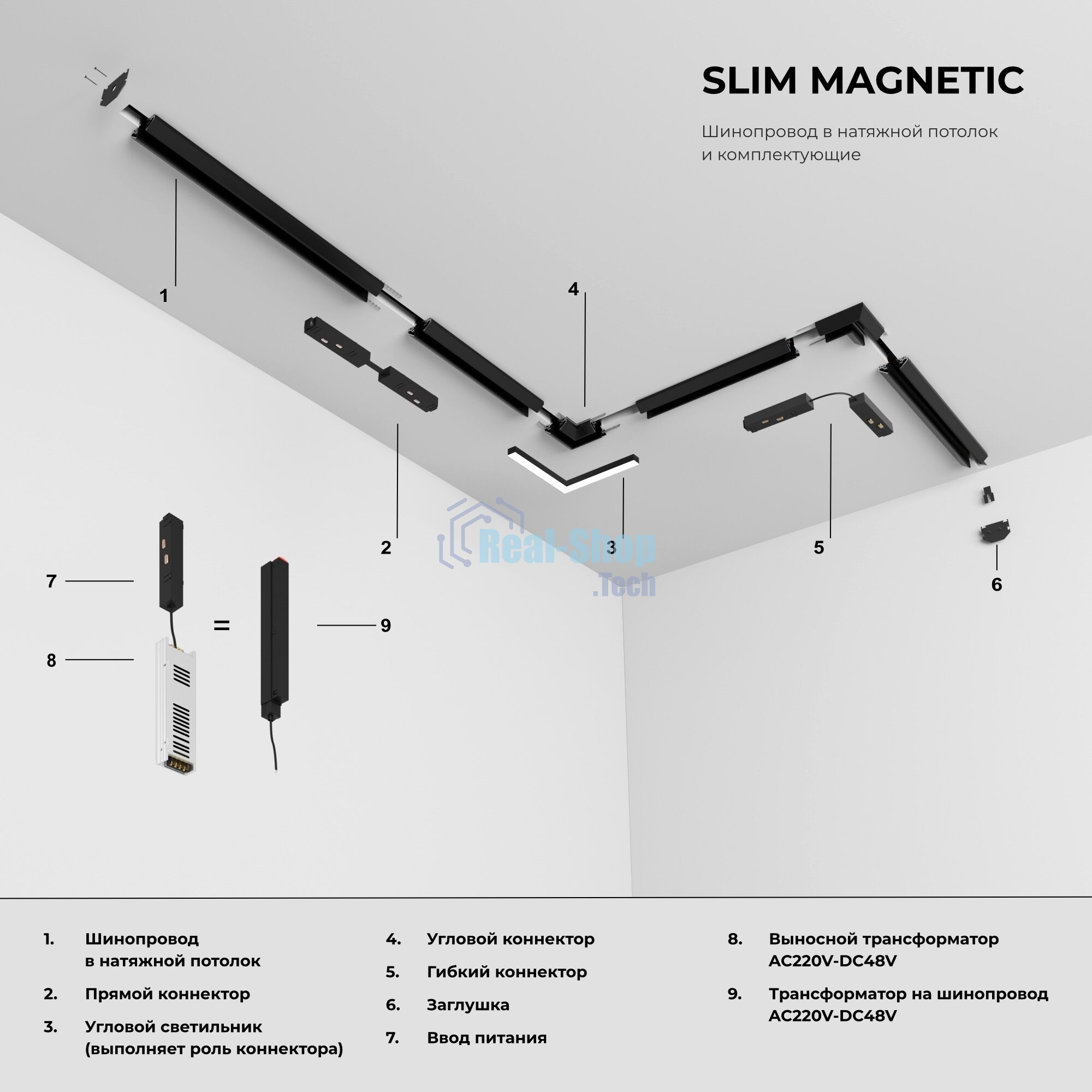 Slim Magnetic Прямой коннектор и планка (1 шт.) 85096/00