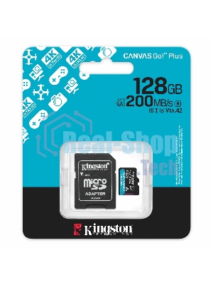 Флеш карта microSDXC 128Gb Kingston SDCG4/128Gb Canvas Go! Plus V30 A2 + adapter