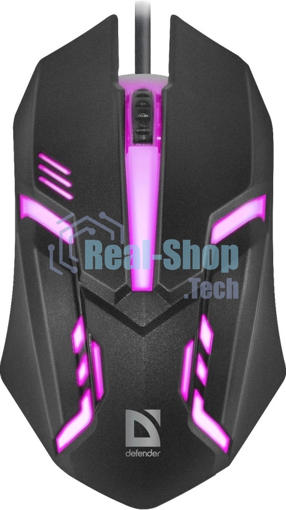 Мышь проводная Defender Cyber MB-560L черный, 1200 dpi, USB, кнопки - 3