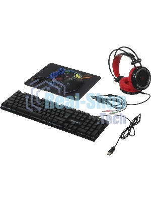 Комплект клавиатура+мышь Defender Singularity MKP-118 проводной, USB, 3200 DPI, чёрный