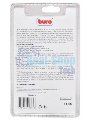 Чистящий набор (салфетки + гель) Buro BU-Glcd (салфетка и гель) для экранов ЖК мониторов блистер 200 мл