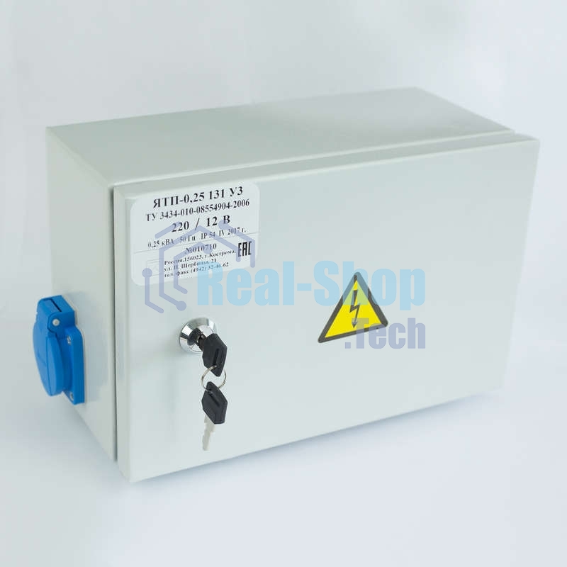 Ящик с понижающим трансформатором ЯТП 0.25 220/36В (3 авт. выкл.) IP54 Кострома ОС0000016261