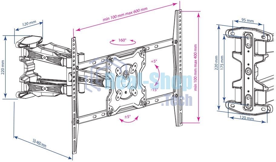 Кронштейн Kromax Atlantis 46 серый