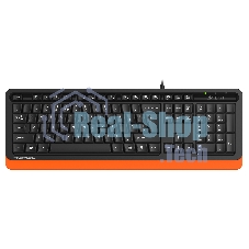 Клавиатура проводная A4Tech Fstyler FKS10, USB, черный/оранжевый