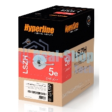 Кабель UUTP4-C5E-S24-IN-LSZH-GY-305 витая пара неэкранированная U/UTP категория 5e 4 пары (24 AWG) одножильный(solid) LSZH нг(A)-HF (-20град.C - +75град.C) сер. (уп.305м) Hyperline 42045