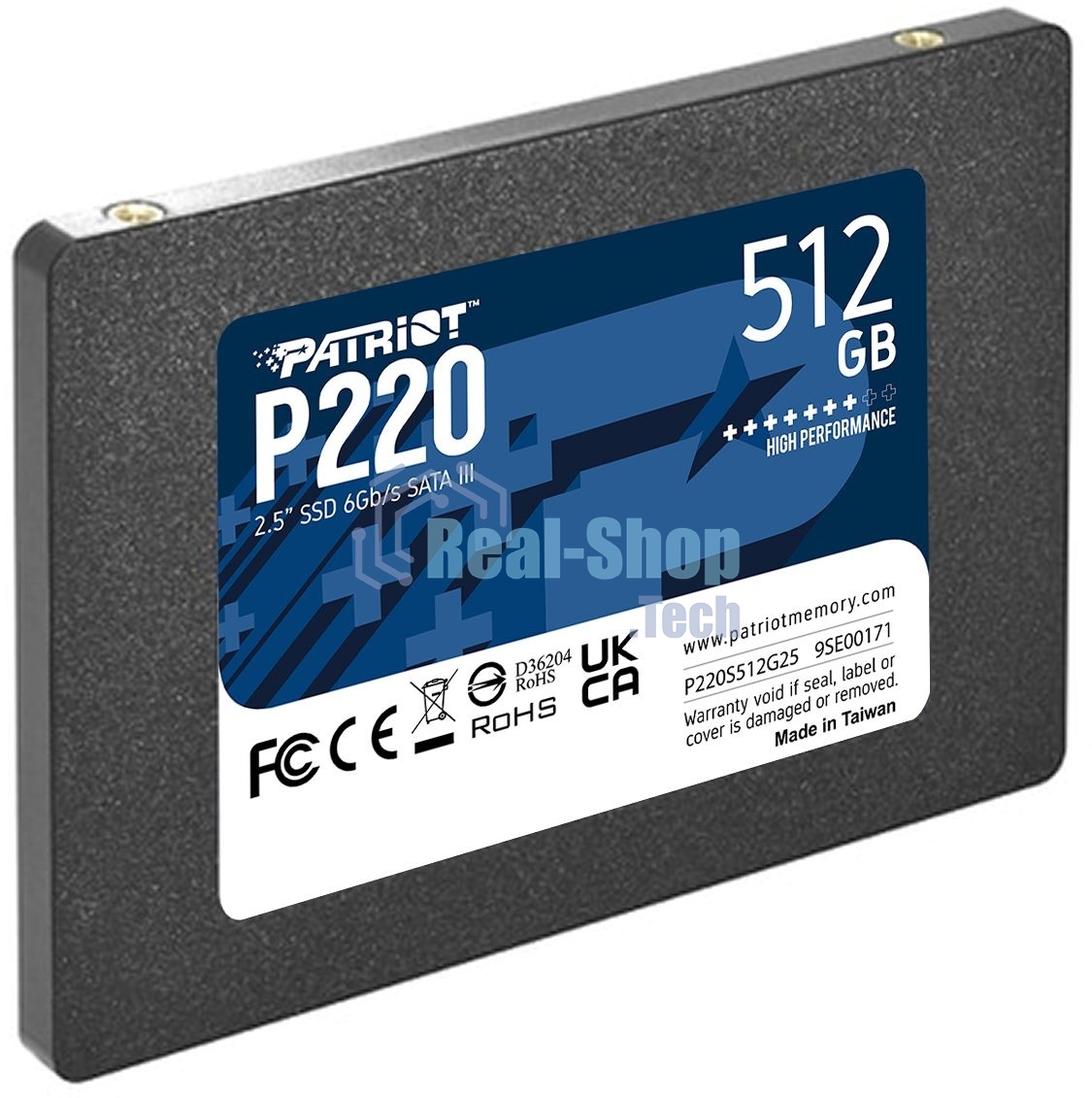 Накопитель SSD Patriot P220, 512Gb, SATA III, 2.5