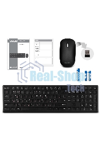 Комплект беспроводной Sven ножничная клавиатура + мышь KB-C2550W черный (109 кл.,12Fn, 1000DPI, 2+1 кл.)