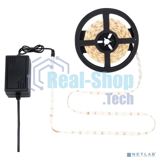 Комплект светодиодной ленты 5 м с блоком питания IP65, теплое белое свечение 3000 К LAMPER