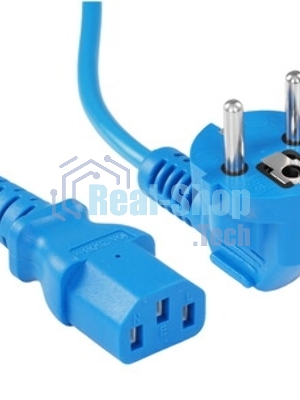 Кабель питания Cablexpert PC-186-VDE-B-1.8M, Schuko-C13, 3x0.75мм2, 10A, с заземлением, медь, 1.8м, синий, пакет