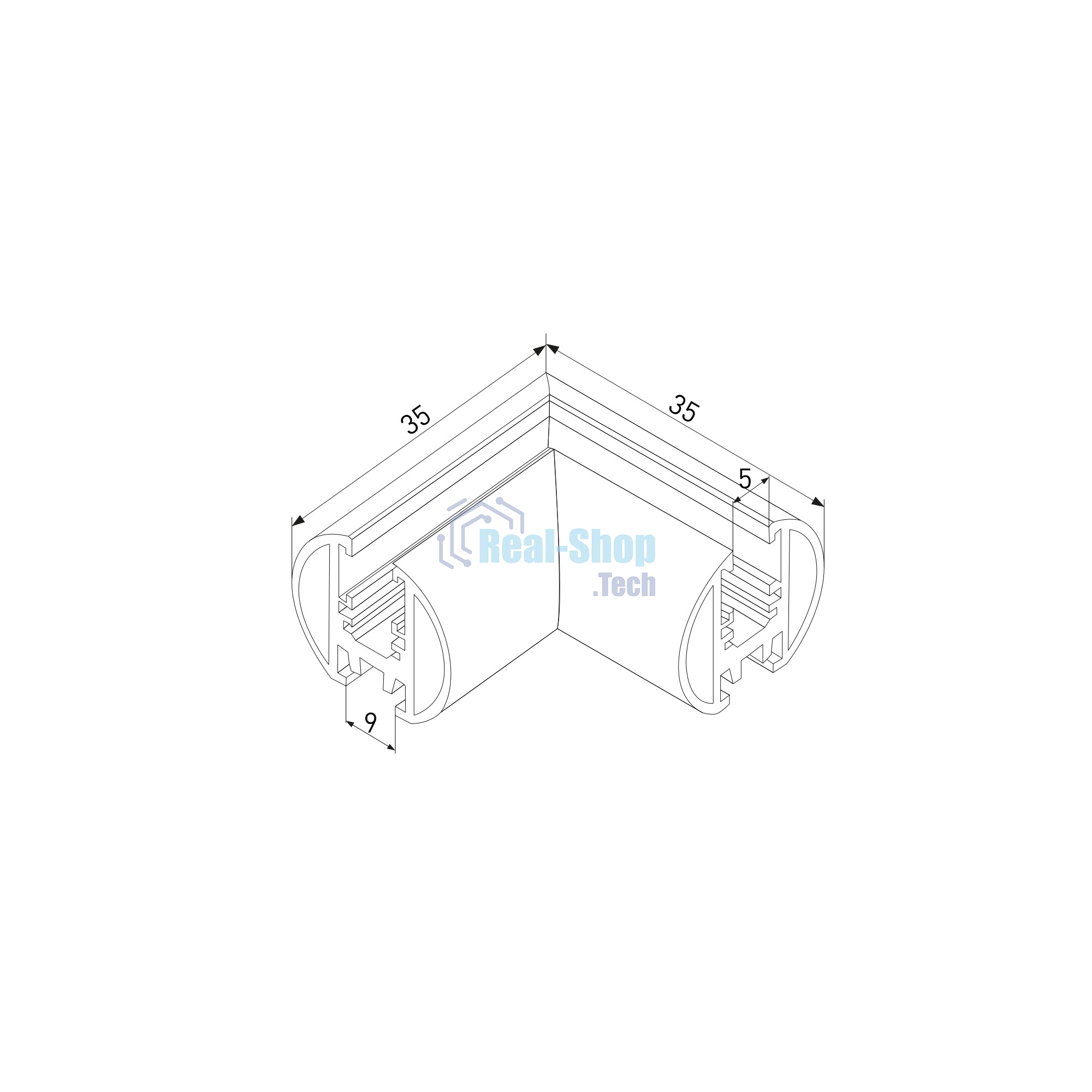 Mini Magnetic Коннектор угловой для накладного шинопровода Round (черный) 85215/00