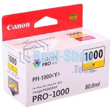 Картридж струйный Canon PFI-1000 Y желтый (80 мл.) для Canon IJ SFP PRO-1000 WFG