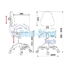 Кресло детское Бюрократ KD-4-F/TW-55 TW-55 голубой колеса голубой