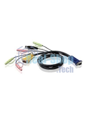 Кабель ATEN KVM Cable 2L-5305U Кабель для KVM: USB(Am)+DB15(m)+2*Audio (PC) -на- SPHD15(m)+2*Audio (KVM), 5м