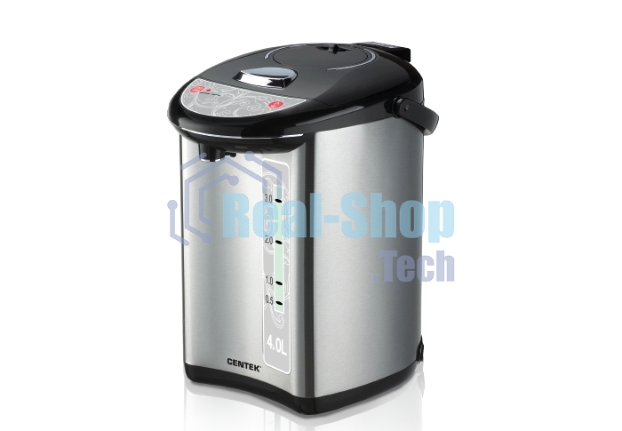 Термопот Centek CT-1082 (сталь) 4.0л, 750Вт, 3 способа подачи воды, двойная защита от перегрева