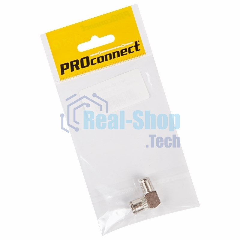 Переходник антенный, (гнездо F - гнездо TV), угловой (1 шт.) (пакет) PROconnect