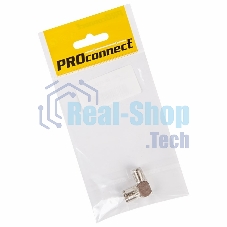 Переходник антенный, (гнездо F - гнездо TV), угловой (1 шт.) (пакет) PROconnect
