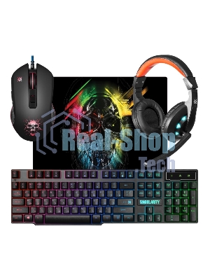 Игровой комплект Defender Гарнитура, мышь, клавиатура, ковер MKP-118
