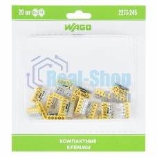 Компактная клемма 5-х проводная, 20 штук (серия 2273-245)
