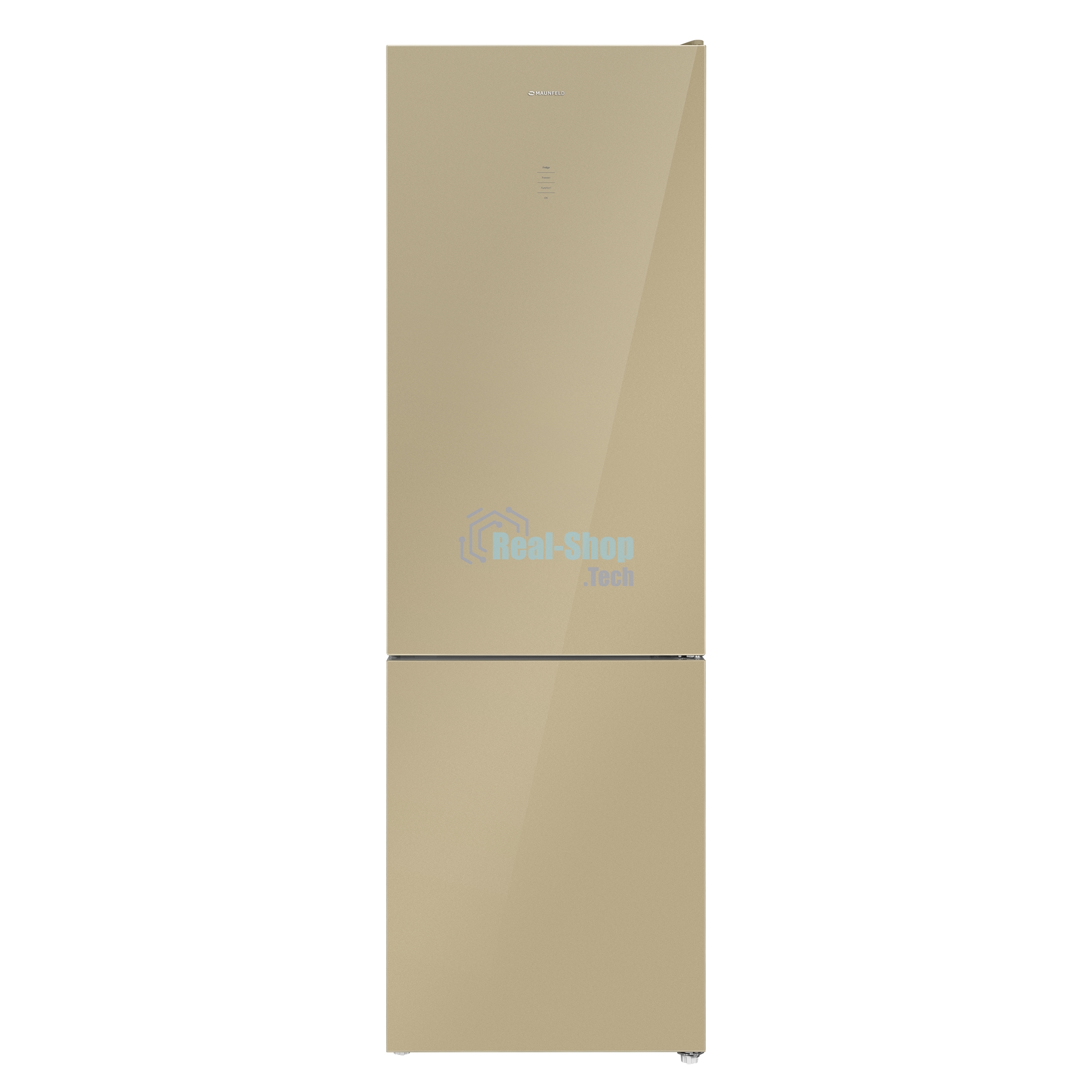 Холодильник Maunfeld MFF200NFBG бежевый двухкамерный 271/106л морозилка снизу, Total No Frost