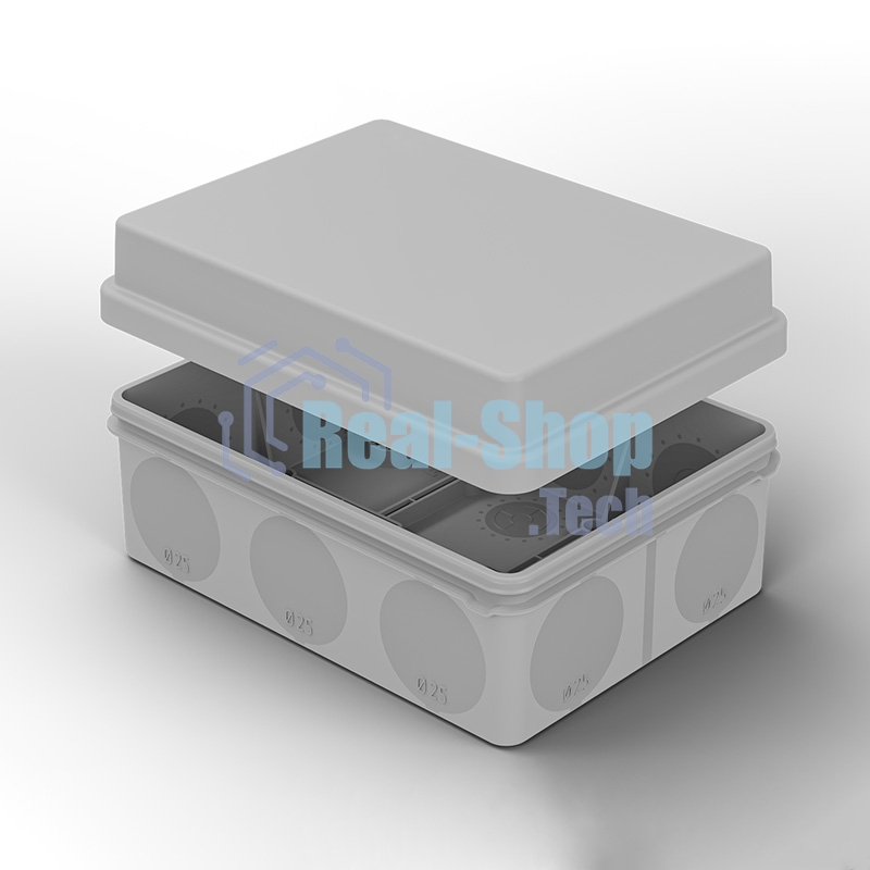 Коробка распаячная Rexant для прямого монтажа ОУ, HF, 150х110х70мм, IP67 (мембранные вводы)