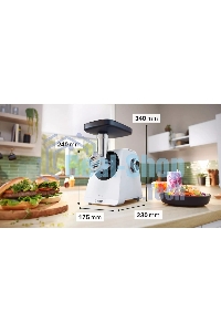 Мясорубка электрическая Bosch MFWS420W, 1900W, белый