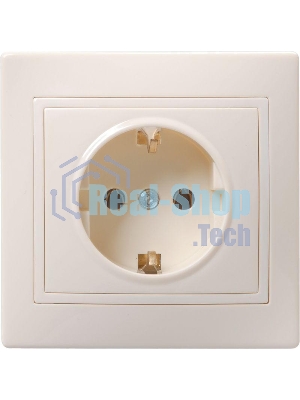 Розетка 1-м СП Кварта 16А РС10-3-ККм с заземл. IP20 крем. ИЭК ERK14-K33-16-DM