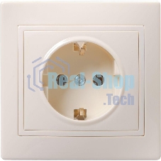 Розетка 1-м СП Кварта 16А РС10-3-ККм с заземл. IP20 крем. ИЭК ERK14-K33-16-DM Розетка 1-м СП Кварта 16А РС10-3-ККм с заземл. IP20 крем. ИЭК ERK14-K33-16-DM