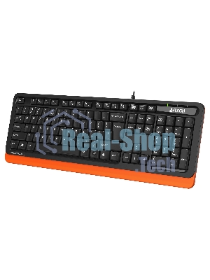 Клавиатура проводная A4Tech Fstyler FKS10, USB, черный/оранжевый
