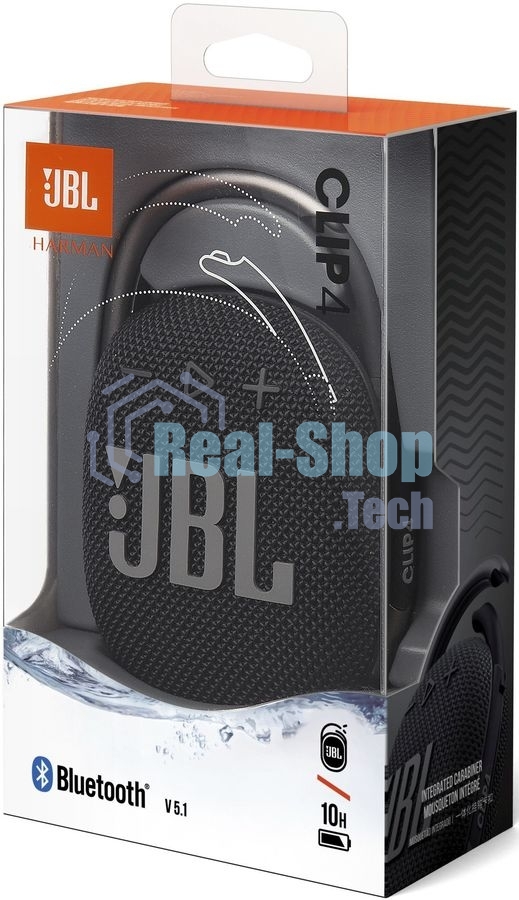Портативная акустическая система JBL CLIP 4, черный