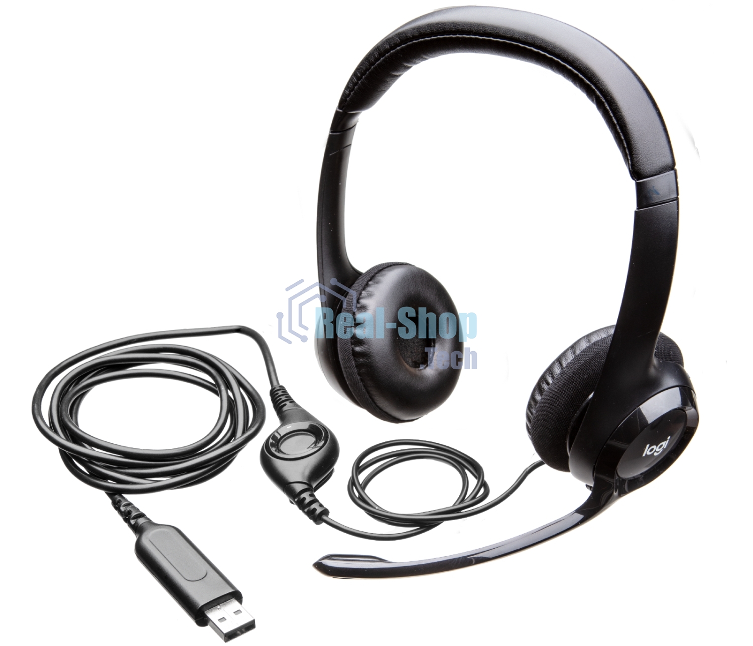 Гарнитура проводная Logitech Headset Logitech H390 USB черный