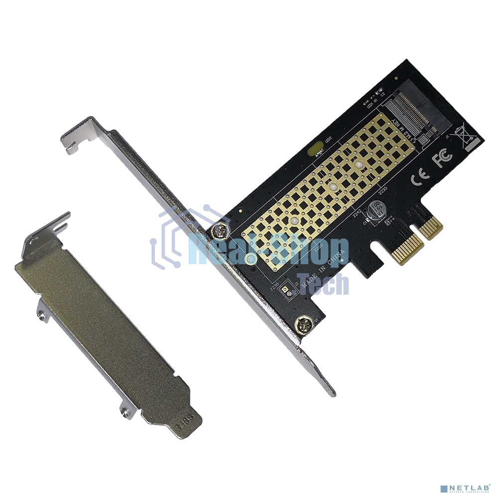Переходник ORIENT C302E PCI-Ex1->M.2 M-key NVMe SSD, тип 2230/2242/2260/2280, 2 планки крепления в комплекте (31152)