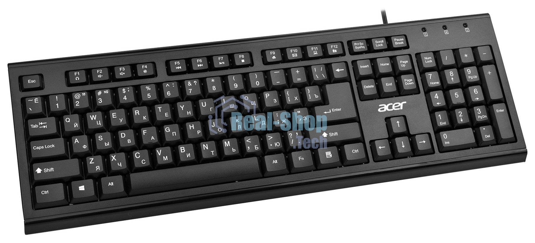 Клавиатура проводная Acer OKW120, USB, черный