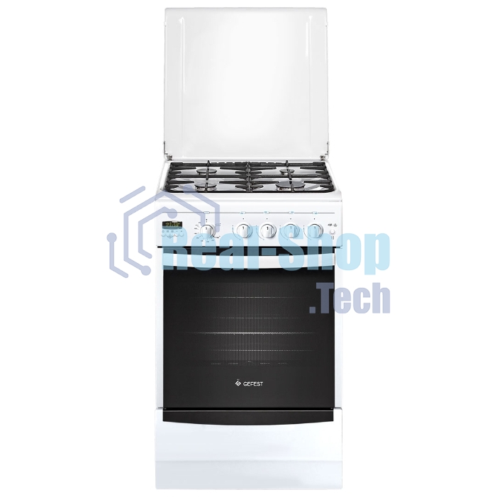 Плита газовая Gefest ПГ 5100-04 белый, конфорок 4 шт, духовка 52 л, 50 см x 85 см x 58.5 см