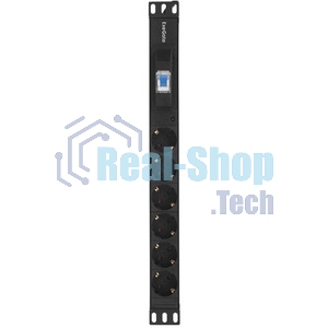 Блок розеток горизонтальный ExeGate ServerPro PDU-19H610 Al-6S-EU2.5-1P, 19