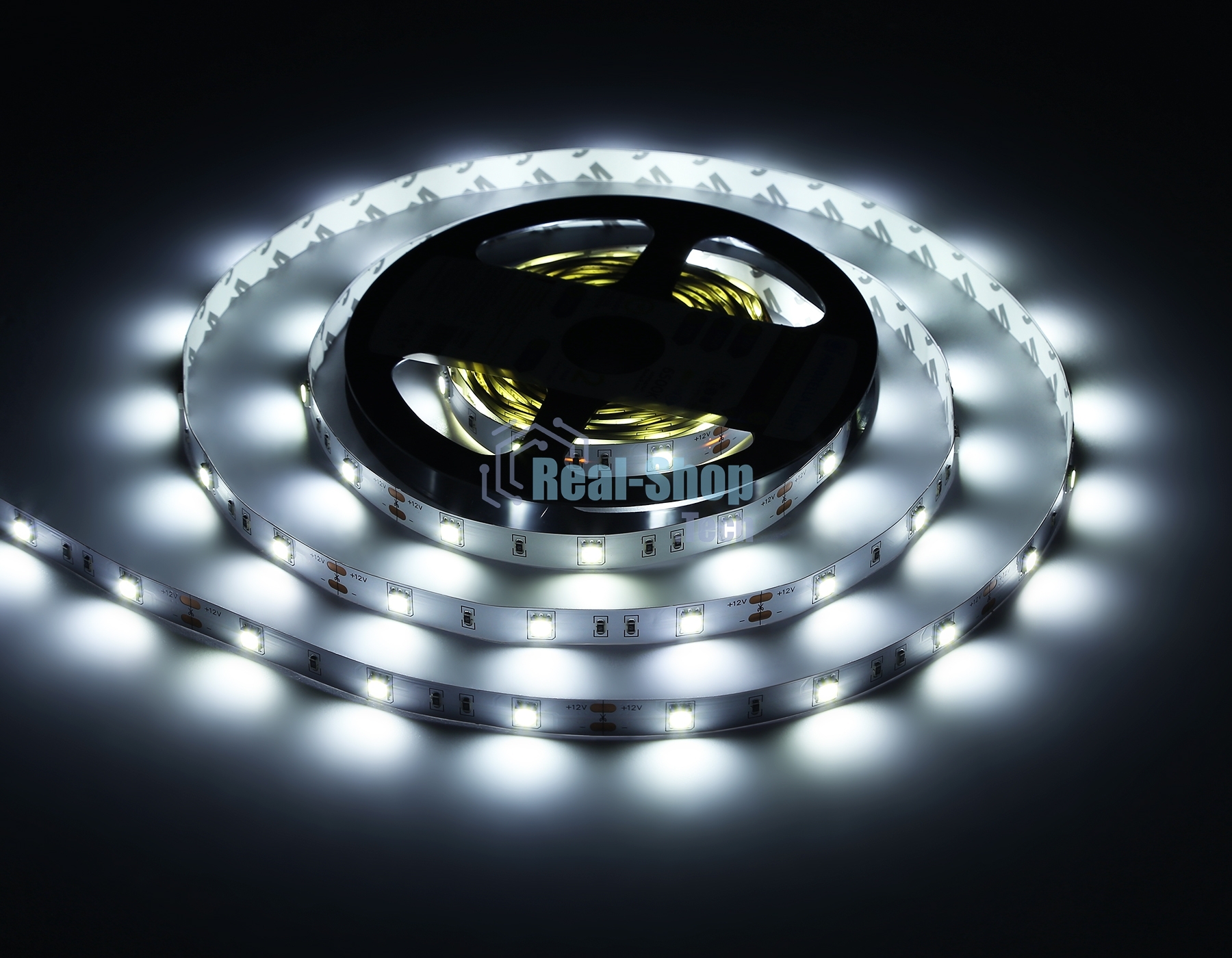 Светодиодная лента Ambrella light GS1803 5050 30Led/ 7.2W m/ 12V IP20 6500K/ 5000*10*1.87mm (2 конт.)