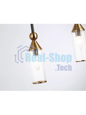 Светильник Ambrella light LH55254/4 BK/BS/CL черный/латунь/прозрачный E14*4 max 40W 845*65*1150