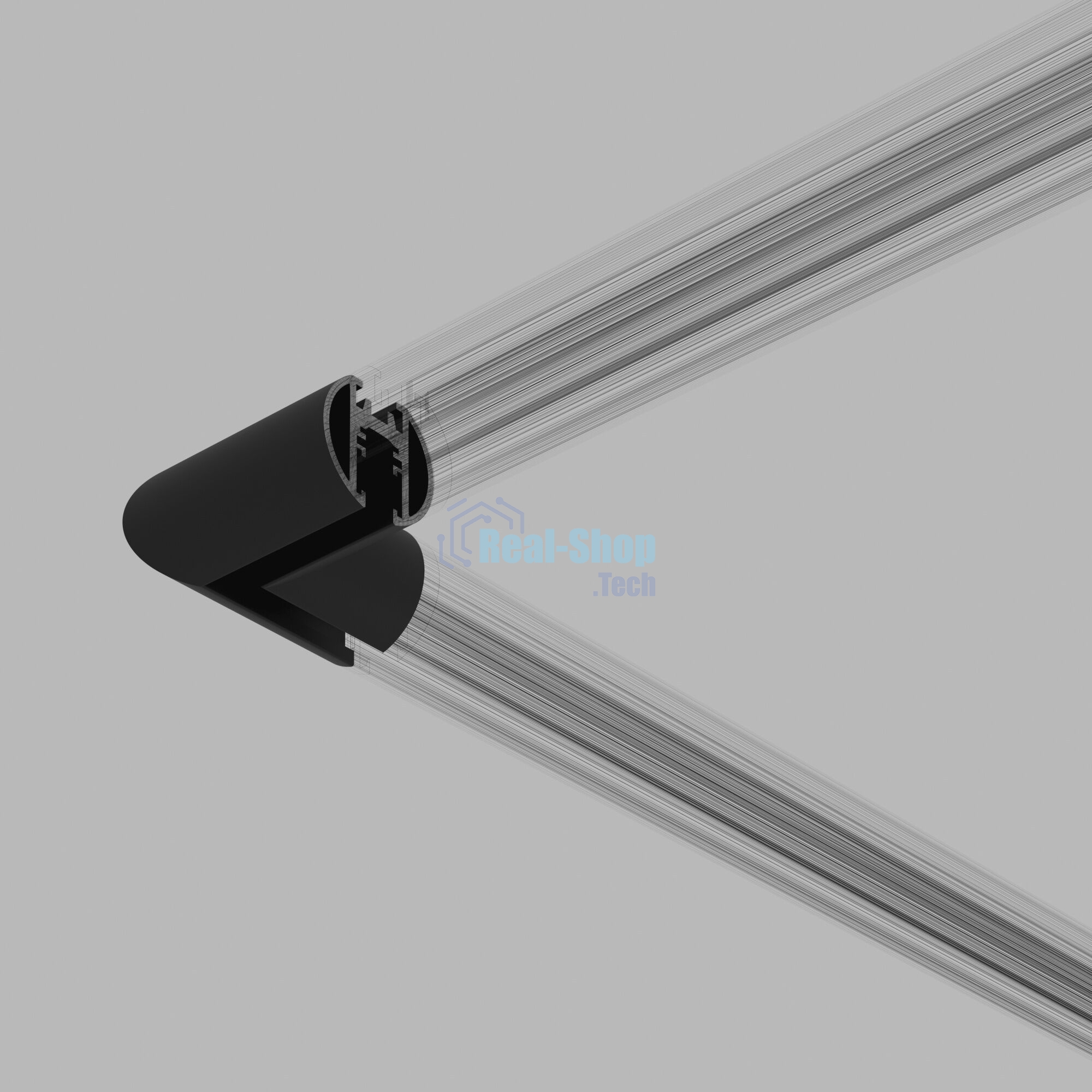 Mini Magnetic Коннектор угловой для накладного шинопровода Round (черный) 85215/00