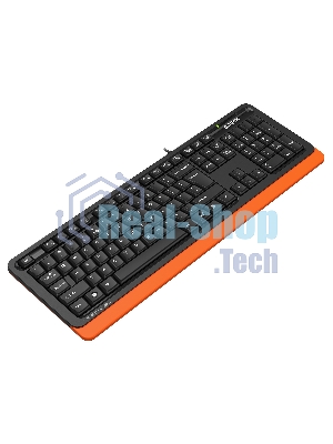 Клавиатура проводная A4Tech Fstyler FKS10, USB, черный/оранжевый