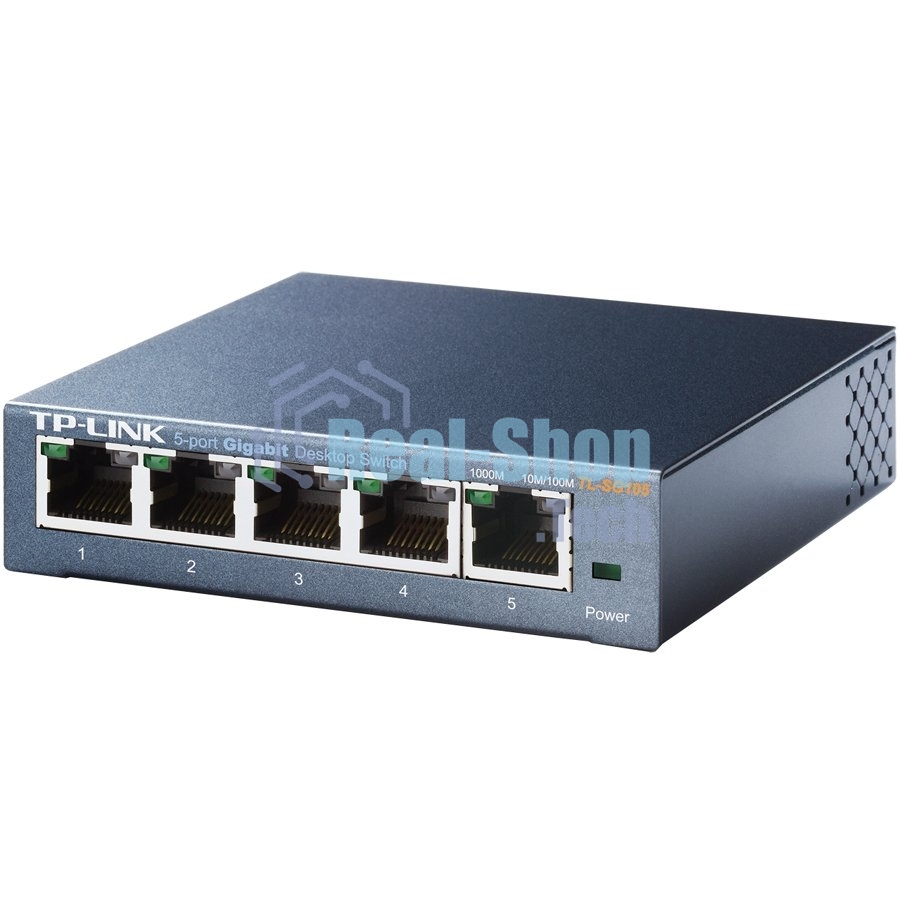 Коммутатор TP-Link SOHO TL-SG105 5-port Desktop Gigabit Switch, 5 10/100/1000M RJ45 ports, metal case