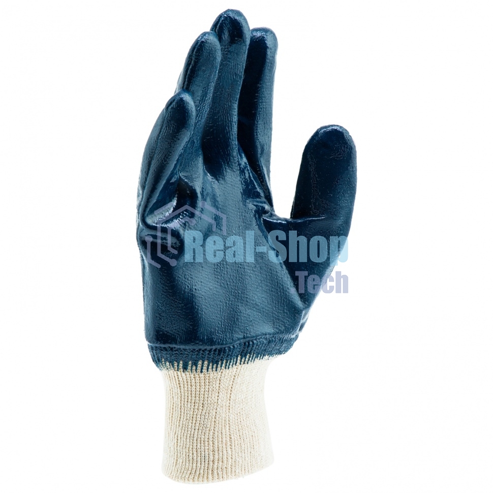 Перчатки трикотажные Сибртех с обливом из бутадиен-нитрильного каучука, манжет, M
