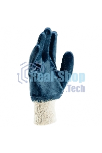 Перчатки трикотажные Сибртех с обливом из бутадиен-нитрильного каучука, манжет, M