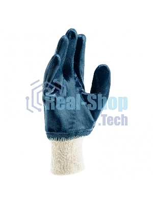 Перчатки трикотажные Сибртех с обливом из бутадиен-нитрильного каучука, манжет, M