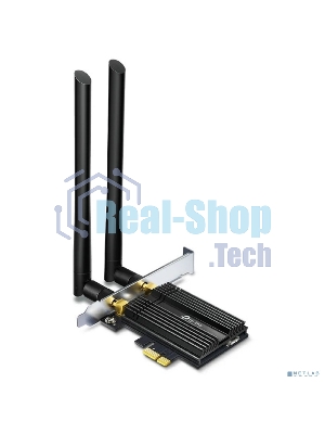 Адаптер Tp-Link ARCHER TX50E 11AX 3000Mbps dual-band PCI-E adapter, 2402Mbps at 5G and 574Mbps at 2.4G, support Bluetooth 5.0, WPA2 encryption, two external Antennas.