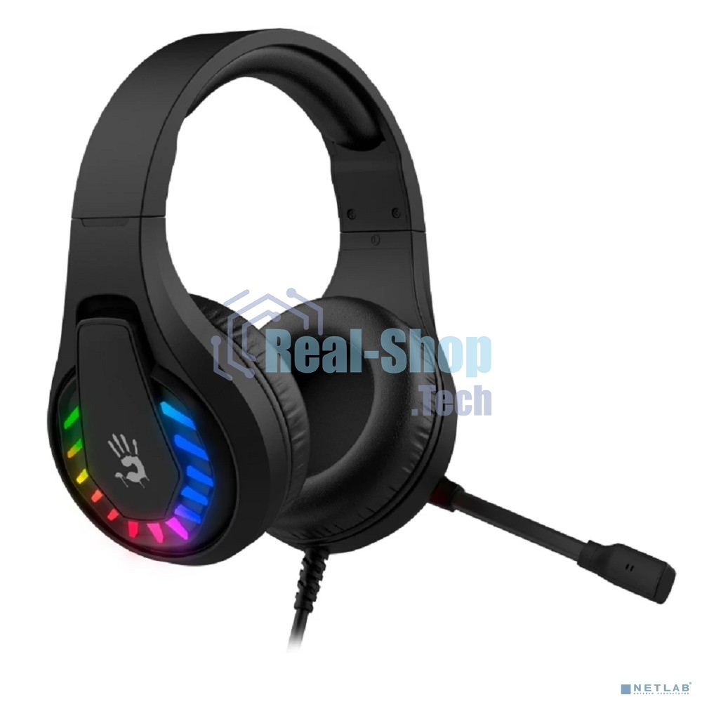 Гарнитура Bloody G230P чёрный, проводная, USB, подсветка