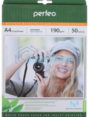 фотобумага Perfeo PF-MTA4-190/50 Бумага Perfeo матовая 50л, A4 190 г/м2 (M06)