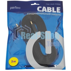 Кабель PERFEO HDMI A вилка - HDMI A вилка, плоский, ver.1.4, длина 3 м. (H1303)