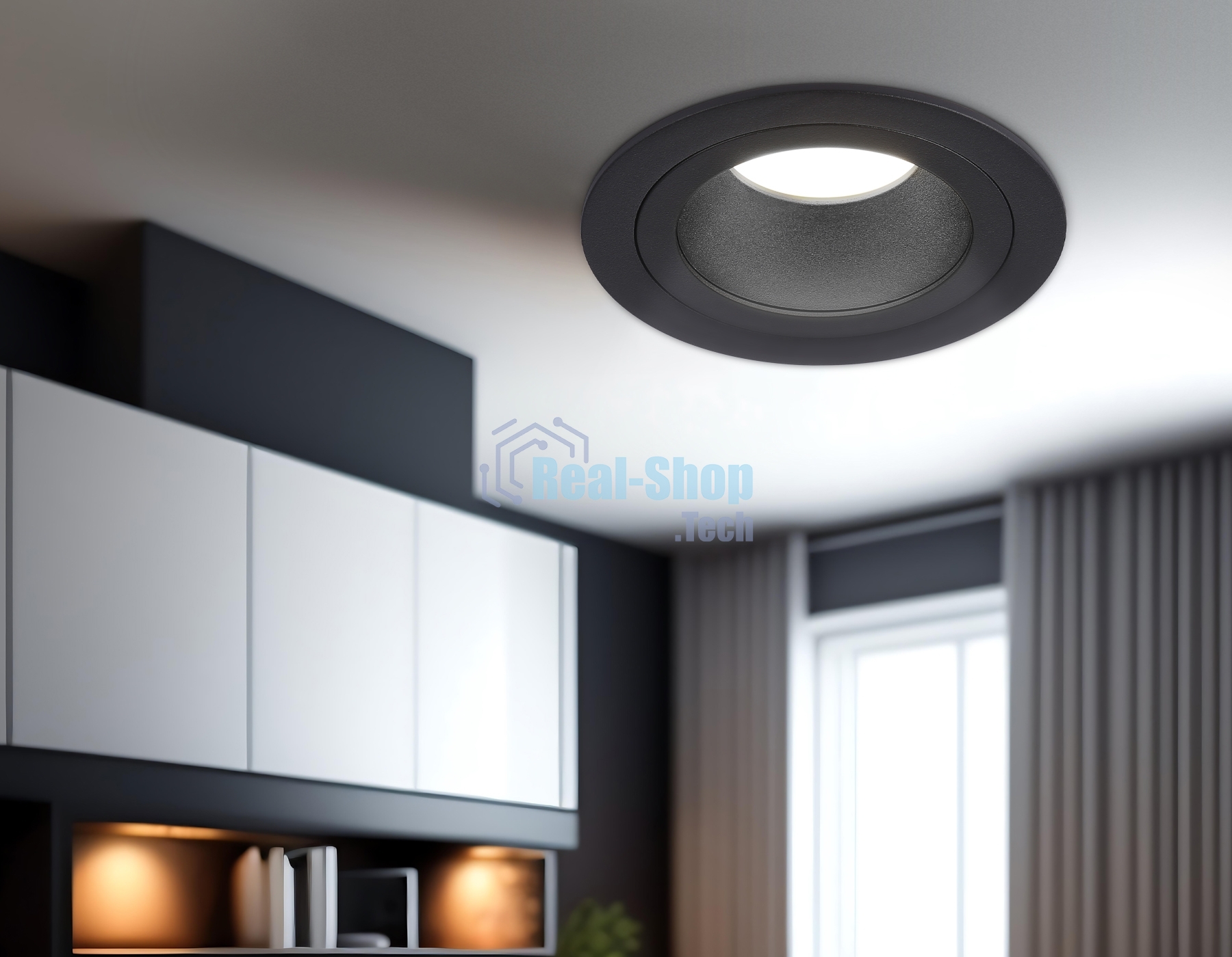 Встраиваемый точечный светильник Ambrella light TN102824 BK/BK черный/черный GU5.3 D92*50