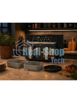 Аэрогриль Haier HAF-702 черный, 3000 Вт, 11 л ( 5.5 л каждая), сенсор, 10 программ