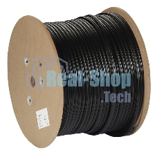 Кабель Exegate FTP 4 пары кат.5e медь, экран, внешн. прокладка, с тросом, катушка 305м, черный, PE